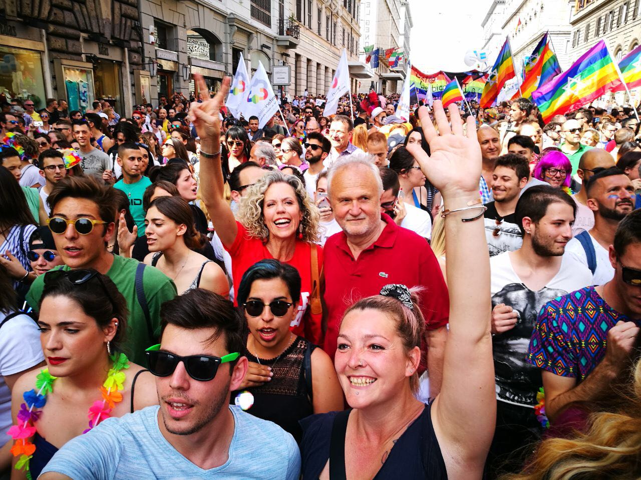 Monica Cirinnà ed Esterino Montino al Gay Pride di Roma