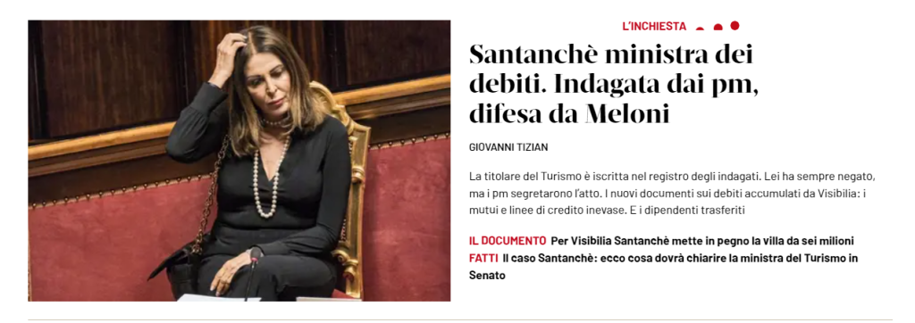 Riflessioni sulla doppia morale del Presidente Meloni e della Ministra Santanchè